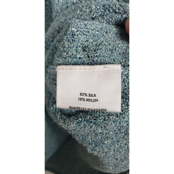 Eileen Fisher Knit Tank Sweater L Speckled Green Silk Blend Casual Work Minimal - Picture 4 of 8